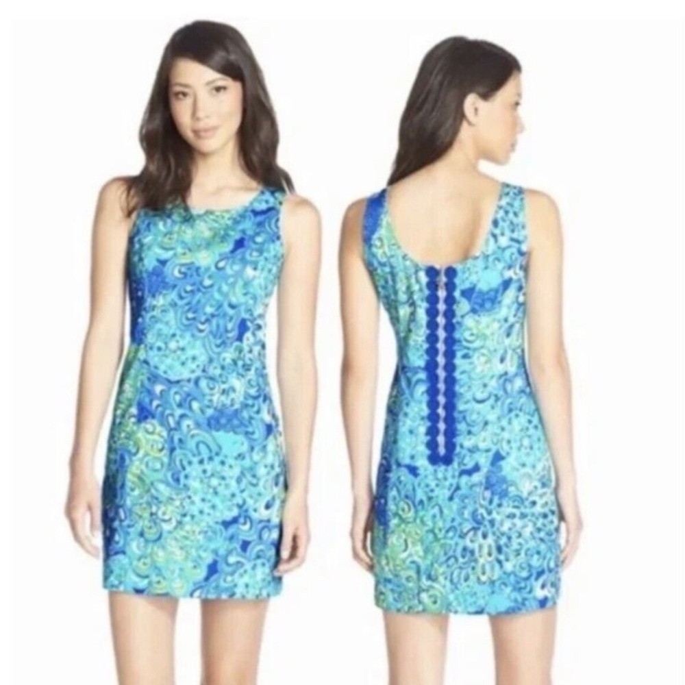 Lilly Pulitzer Cathy Shift Dress Women’s Size 00 in Sea Blue Lillys Lagoon